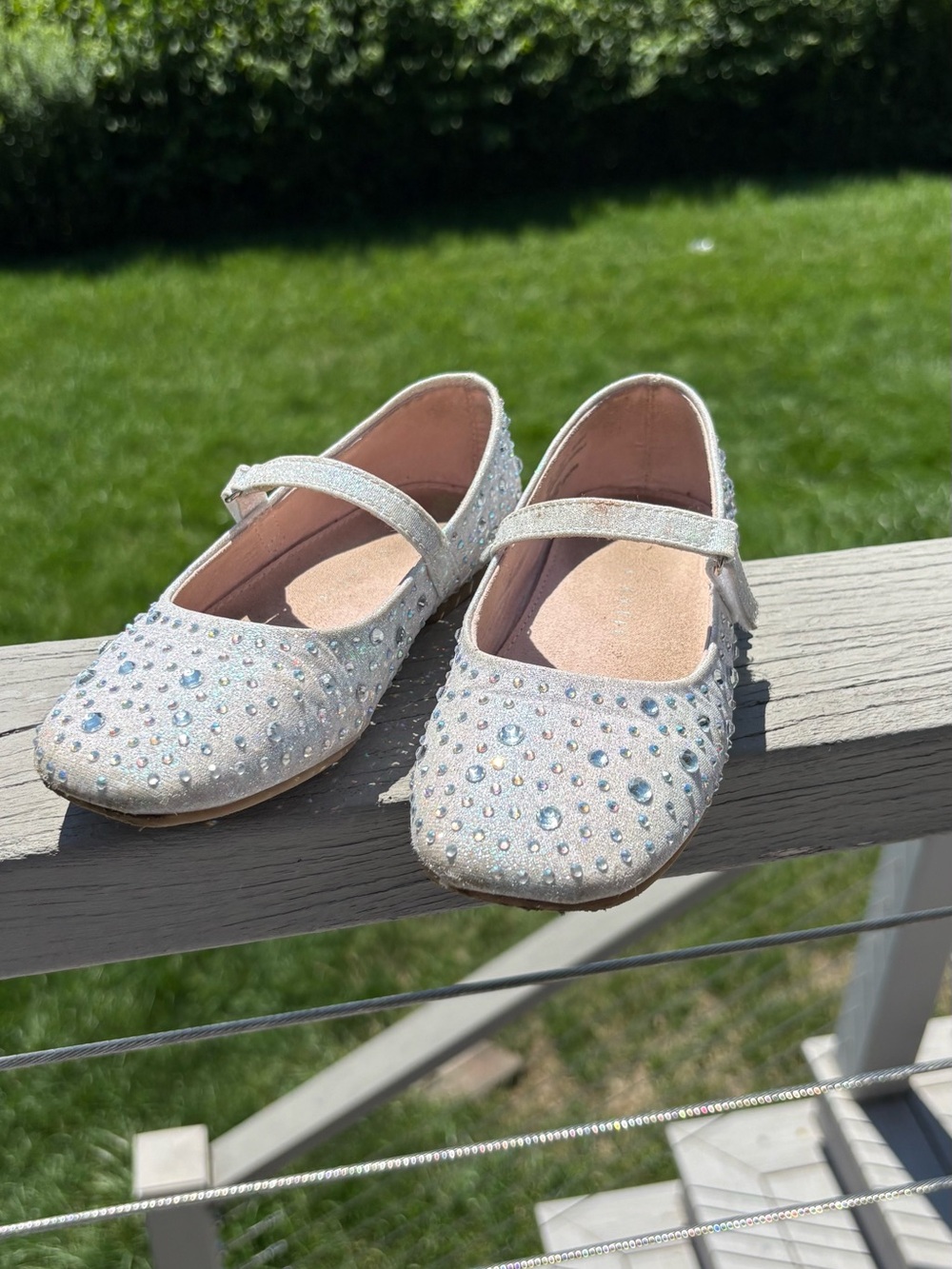 Kelly & Katie Ivory Sparkle Mary Jane Flats for Girls